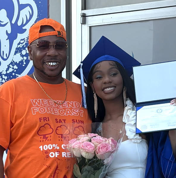 Avery West celebrates his daughter's high scho